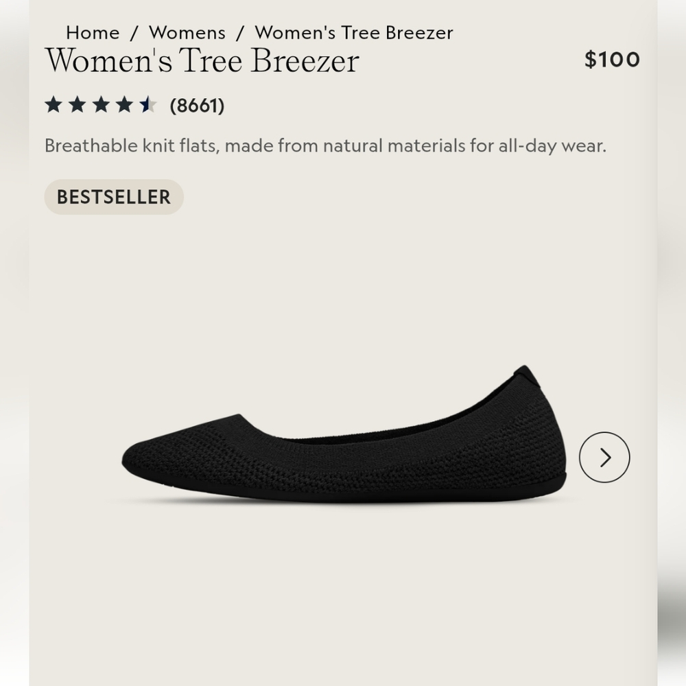 Allbirds Women's Black Tree Breezer Flats